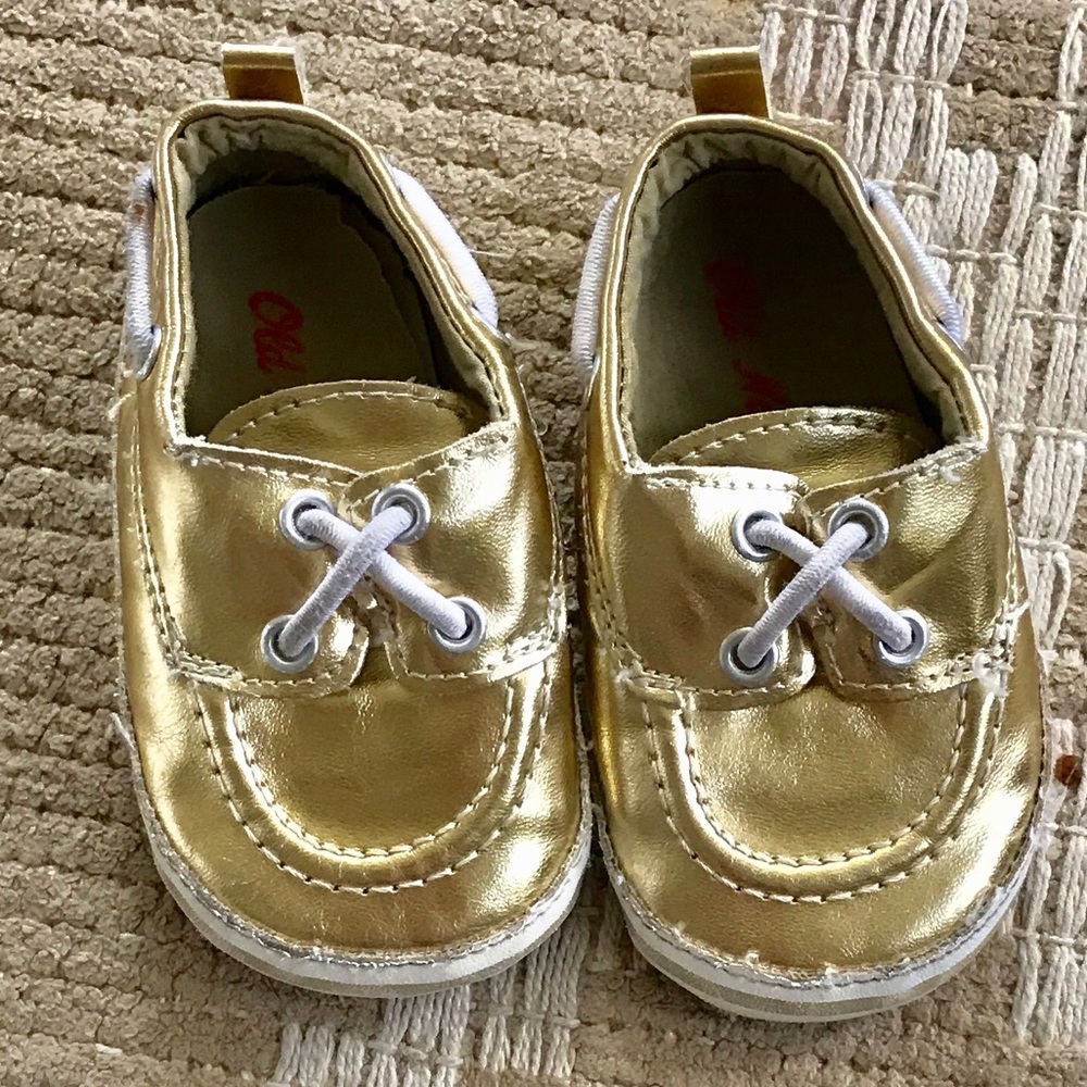 Old Navy baby gold boat shoes